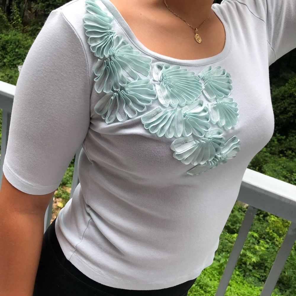 Talbots Petite Elbow sleeve Top